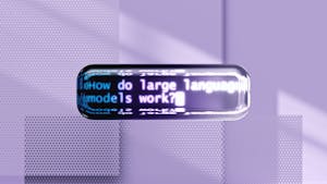 A digital representation of how large language models function in AI technology.